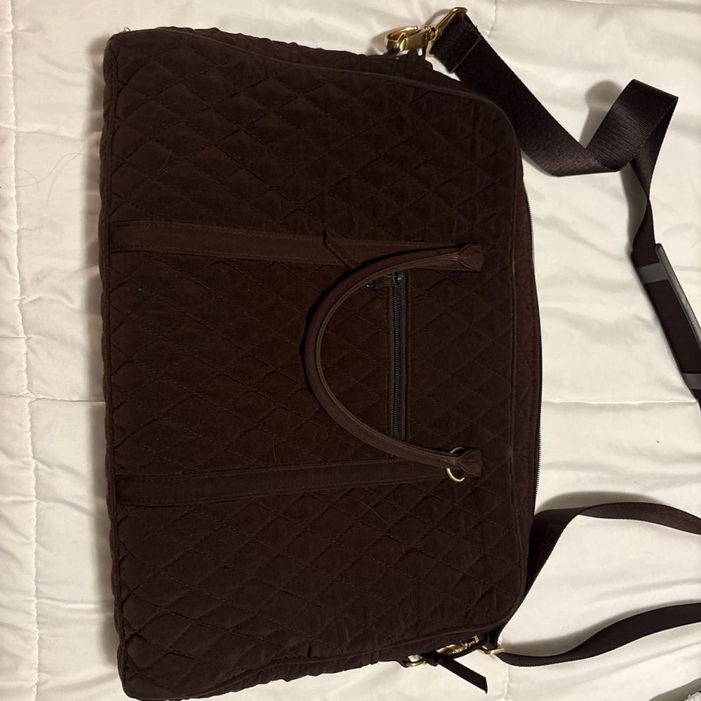 Vera Bradley Brown Quilted Laptop Bag